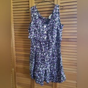 Fashion Bug Purple and Black Floral Dress